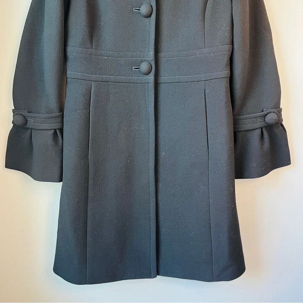 J. Crew Black Lady Day Wool Coat Tulip Sleeves - Picture 6 of 11